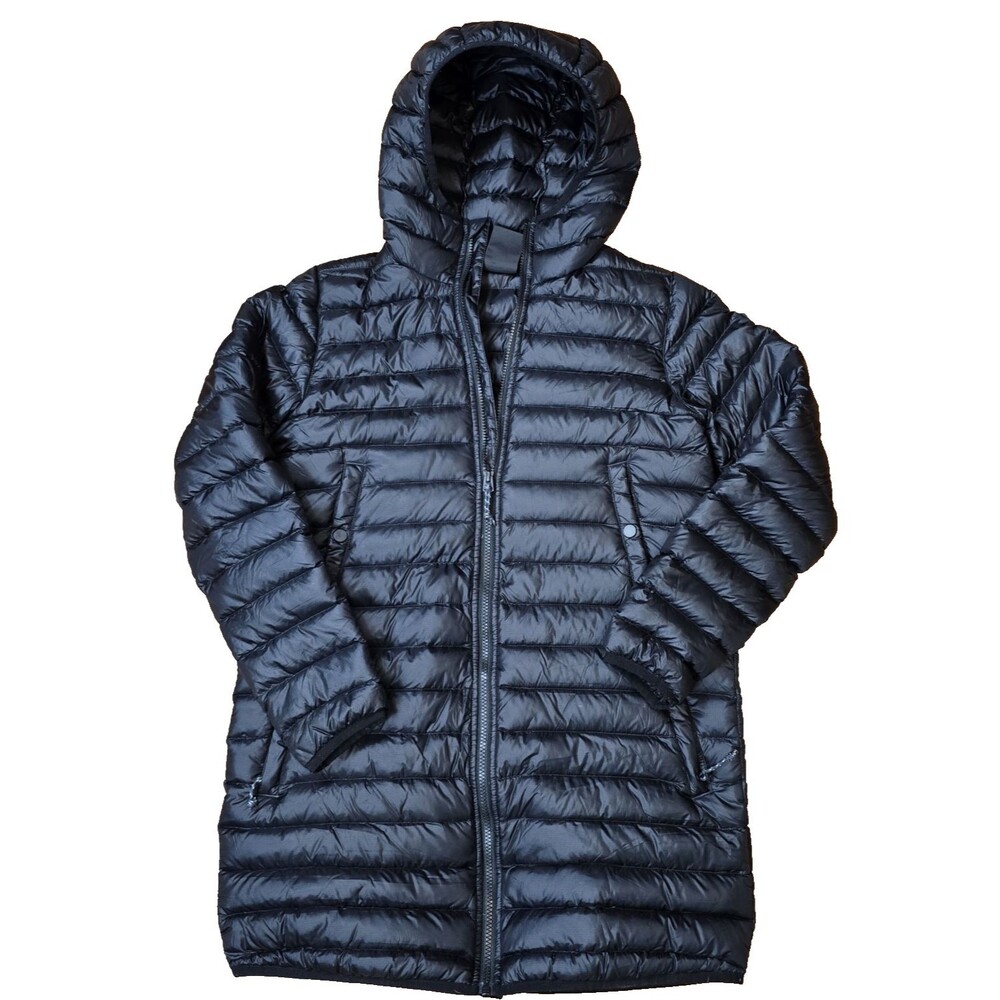 Burton Women's Evergreen Long Down Puffer Jacket Size S Black Full Zip Hooded